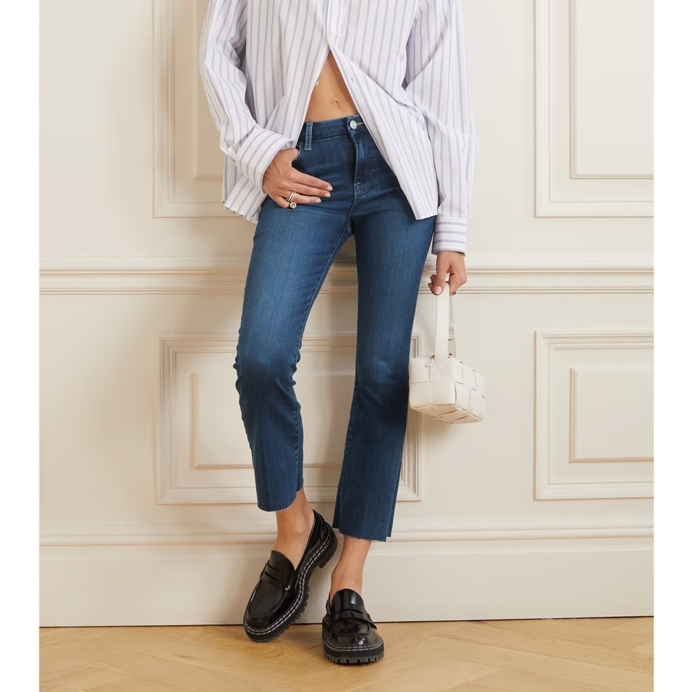 FRAME Le Crop Mini Boot Classic Blue Denim Jeans - Picture 6 of 6